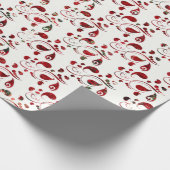 独自の赤と緑のクリスマスペイズリーを作成 ラッピングペーパー (角)