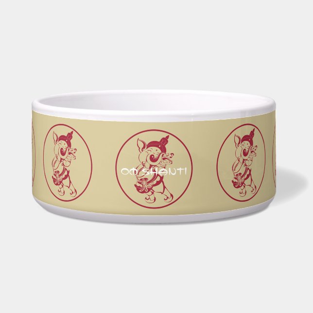 独自の赤と金ゴールドのフルートを作成 ボウル (正面)