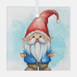 独自の赤と青のクリスマス格言を作成 ガラスオーナメント