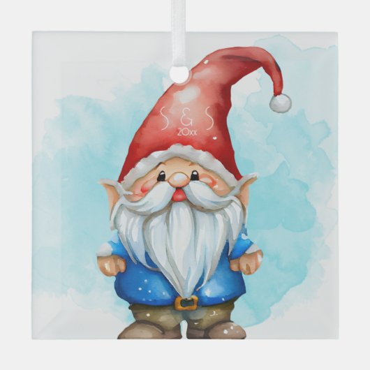 独自の赤と青のクリスマス格言を作成 ガラスオーナメント (正面)