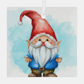 独自の赤と青のクリスマス格言を作成 ガラスオーナメント (裏面)