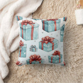 独自の赤と青のボックスと弓を作成 クッション (ブランケット)