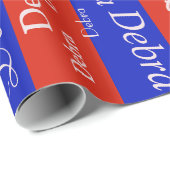 独自の赤と青の名前パターンを作成する ラッピングペーパー (ロールコーナー)