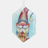 独自の赤と青の格言プレゼントの作成 ガラスオーナメント (正面左)