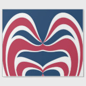 独自の赤青の白旗国のアートを作成する ラッピングペーパー (フラット)