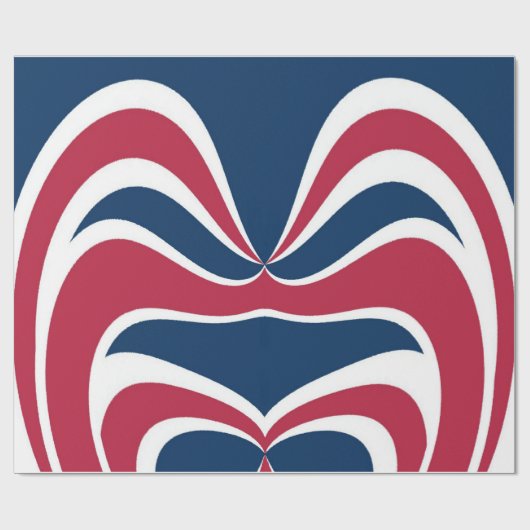 独自の赤青の白旗国のアートを作成する ラッピングペーパー (フラット)