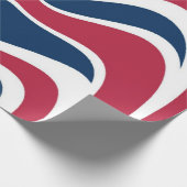 独自の赤青の白旗国のアートを作成する ラッピングペーパー (角)