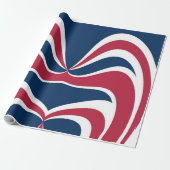 独自の赤青の白旗国のアートを作成する ラッピングペーパー (アンロールド)