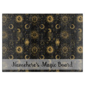 独自の超現実的な天月と星を作成 カッティングボード (正面)