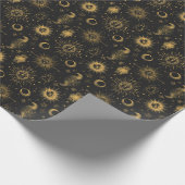 独自の超現実的な天月と星を作成 ラッピングペーパー (角)