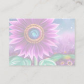 独自の超現実的な紫色のひまわり花を作成 アドバイスカード (裏面)