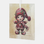 独自の踊りヴィンテージクリスマス格言の作成 ガラスオーナメント (正面左)