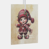 独自の踊りヴィンテージクリスマス格言の作成 ガラスオーナメント (正面右)