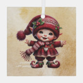 独自の踊りヴィンテージクリスマス格言の作成 ガラスオーナメント (裏面)