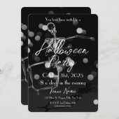 独自の踊りX線スケルトンのハロウィーンを作成 招待状 (正面/裏面)