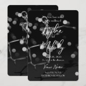 独自の踊りX線スケルトンの結婚作成 招待状 (正面/裏面)