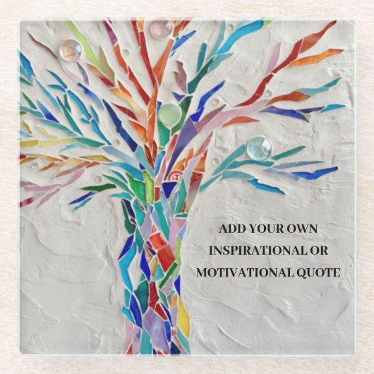 独自の追加やる気を起こさせる/感動的引用文 ガラスコースター (正面)