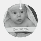 独自の追加フォトアートロゴを簡単に作成 ガラスオーナメント (正面)