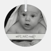 独自の追加フォトアートロゴを簡単に作成 ガラスオーナメント (裏面)