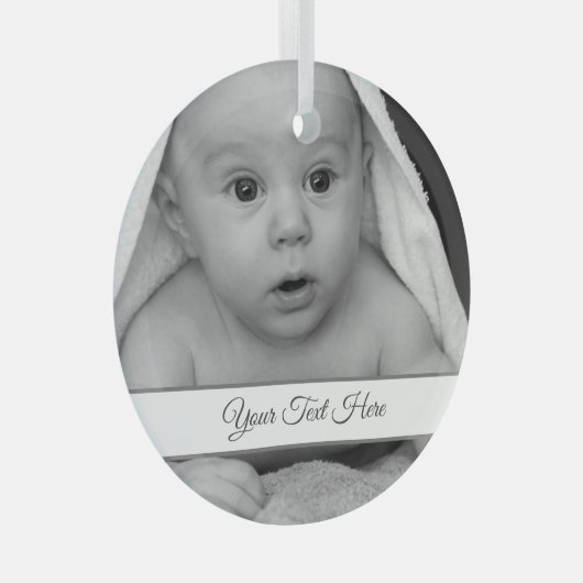 独自の追加フォトアートロゴを簡単に作成 ガラスオーナメント (正面右)