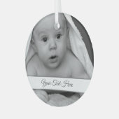 独自の追加フォトアートロゴを簡単に作成 ガラスオーナメント (正面左)