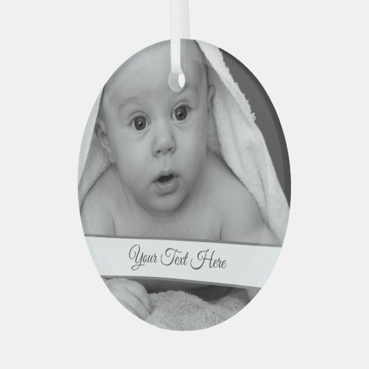 独自の追加フォトアートロゴを簡単に作成 ガラスオーナメント (正面左)