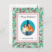 独自の追加フォトクリスマスを作カスタマイズ成する ポストカード (正面/裏面)