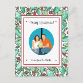 独自の追加フォトクリスマスを作カスタマイズ成する ポストカード (正面)