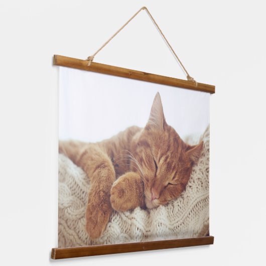 独自の追加 |猫カスタムの写真 吊り下げ型タペストリー (傾斜あり)
