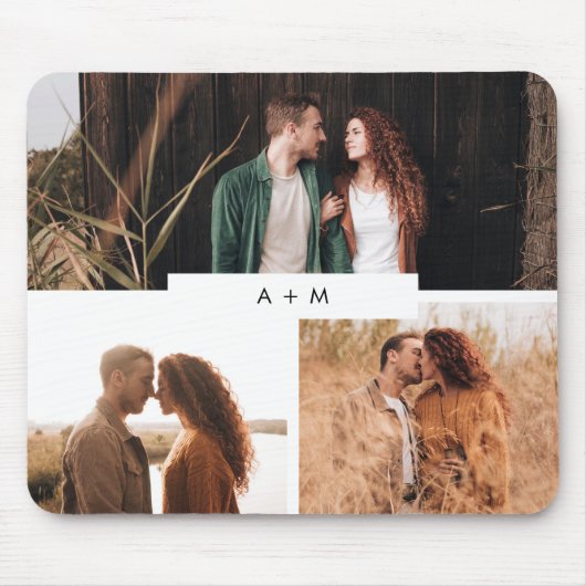 独自の追加 – 3フォトギャラリーパーソナライズされた マウスパッド (正面)