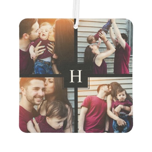 独自の追加 – 4フォトギャラリーパーソナライズされた カーエアーフレッシュナー (裏面)