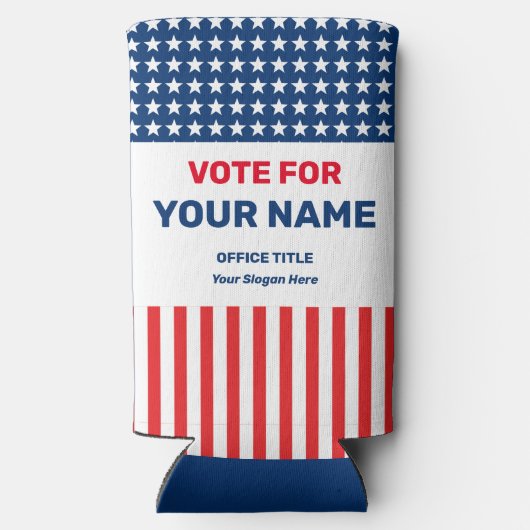 独自の選挙運動ギアの作成クール スリム缶クーラー (裏面)