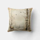 独自の野生のスタッグの冬を作成 クッション (裏面)