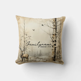 独自の野生のスタッグの冬を作成 クッション