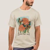 独自の野生の蝶を作成やる気を起こさせる Tシャツ (正面)