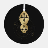 独自の金ゴールドの階層タロットを作成 ガラスオーナメント (裏面)