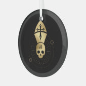 独自の金ゴールドの階層タロットを作成 ガラスオーナメント (正面左)