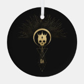 独自の金ゴールドアーキーンの作成タロット ガラスオーナメント (裏面)