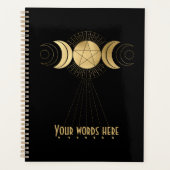 独自の金ゴールドアーキーンの高い巫女タロットの作成 プランナー手帳 (正面)