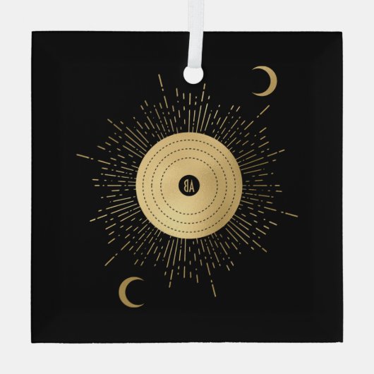 独自の金ゴールドアーキーンサンタロットの作成 ガラスオーナメント (裏面)