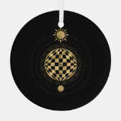 独自の金ゴールドアーキーンワールドタロットの作成 ガラスオーナメント (裏面)