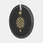 独自の金ゴールドアーキーンワールドタロットの作成 ガラスオーナメント (正面左)