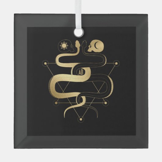 独自の金ゴールドアーキーン愛好家の作成タロット ガラスオーナメント (正面)