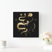 独自の金ゴールドアーキーン愛好家の作成タロット スクエア壁時計 (ホーム)