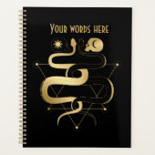 独自の金ゴールドアーキーン愛好家の作成タロット プランナー手帳 (正面)