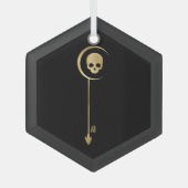 独自の金ゴールドアーキーン死のタロットを作成 ガラスオーナメント (正面)