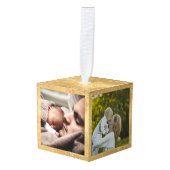 独自の金ゴールドカスタムベビーの作成 キューブオーナメント (正面アングル)