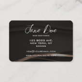 独自の金ゴールドクラシックリボンを黒に作成 名刺 (裏面)
