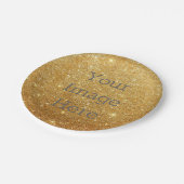 独自の金ゴールドグリッタースパークルメタリックをフェイク作成 ペーパープレート (アングル)