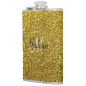 独自の金ゴールドグリッター フラスク (左)